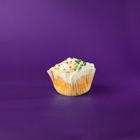A vanilla cupcake with vanilla buttercream and seasonal sprinkles. Vanilla Vanilla cupcake