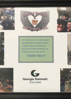 For the opportunity to grow, learn, and sometimes even make mistakes during our service learning, on behalf of GGC and our English 1101 students, we just want to say: THANK YOU!!! Georgia Gwinnett College