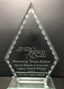 Live Your Legacy Summit, Michael & Tempa Kohler, Special Kneads & Treats Inc., Legacy Award Winner, 2017