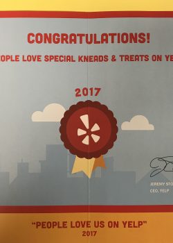 Congratulations! People love Special Kneads & Treats on Yelp! 2017. Jeremy Stoppelman, CEO, Yelp. "People love us on Yelp" 2017
